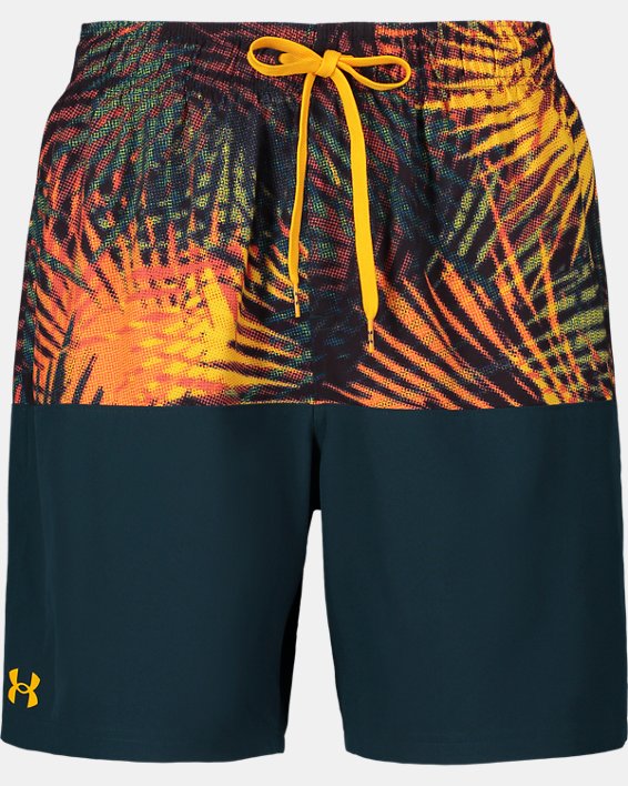 Men's UA Pattern Block Volley Shorts, Green, pdpMainDesktop image number 4